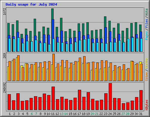 Daily usage for July 2024