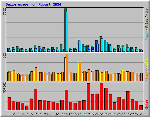 Daily usage for August 2024