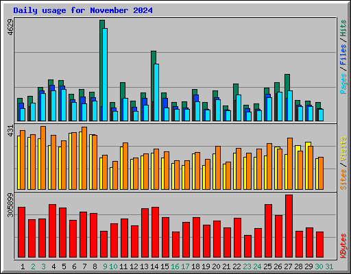 Daily usage for November 2024