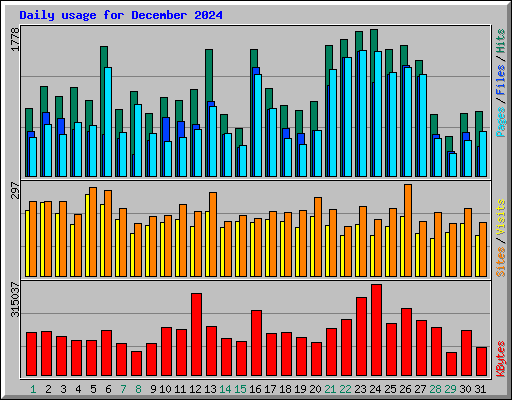 Daily usage for December 2024