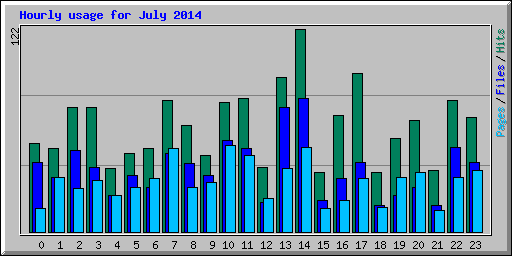 Hourly usage for July 2014