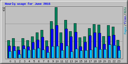 Hourly usage for June 2016