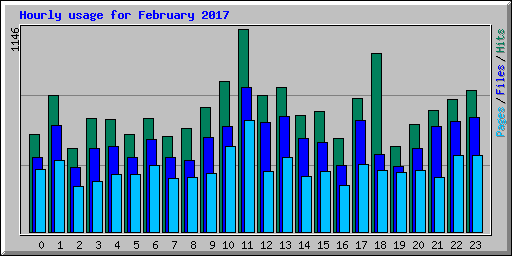 Hourly usage for February 2017