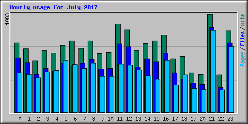 Hourly usage for July 2017