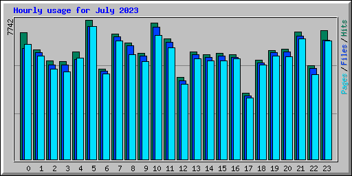 Hourly usage for July 2023